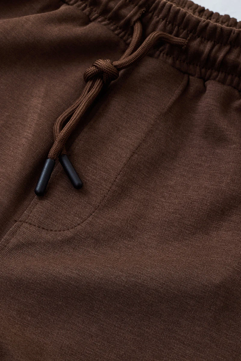Snitch Brown 100% Cotton Regular Fit Shorts for Men | Best Price UAE